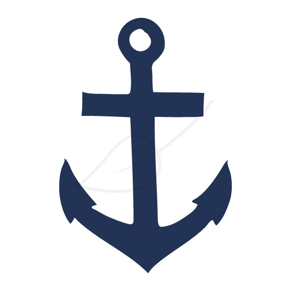 570x570 Anchor Digital Stamp Clip Art In Navy And By Greengardenstamps