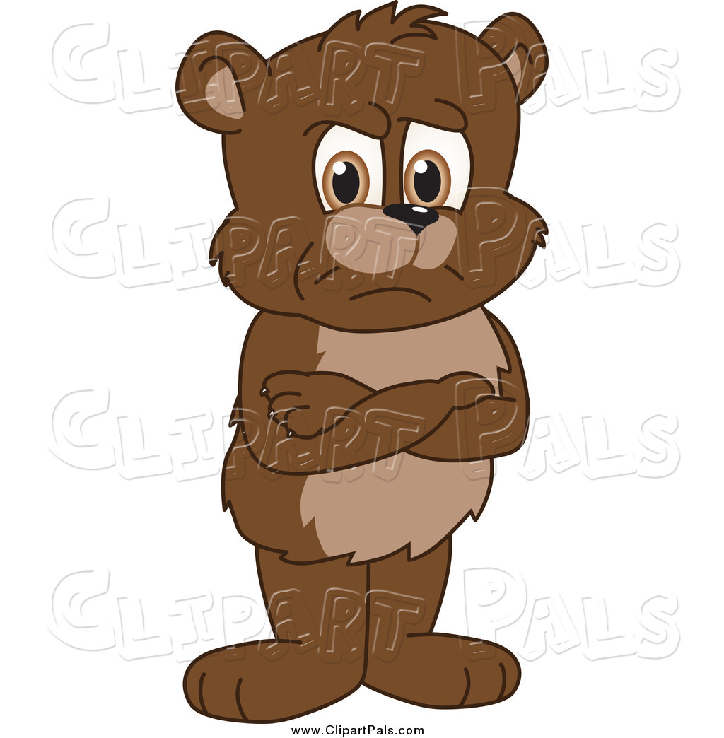 1024x1044 Pal Clipart Of A Bear Cub Standing Grumpily With His Arms Crossed
