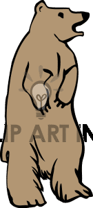 135x300 Brown Bear Clipart Standing Bear