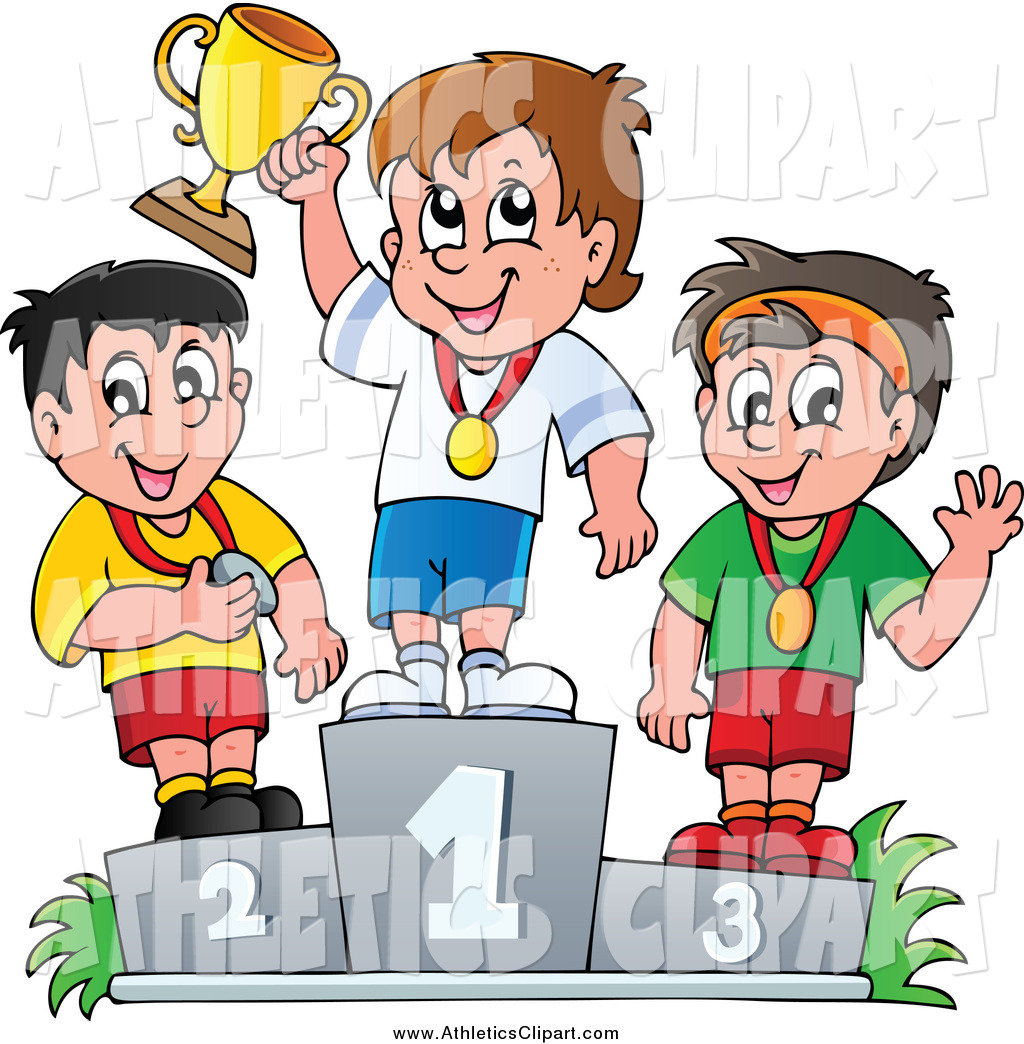 1024x1044 Clip Art Of Athletic Boys Standing On Placement Podiums By