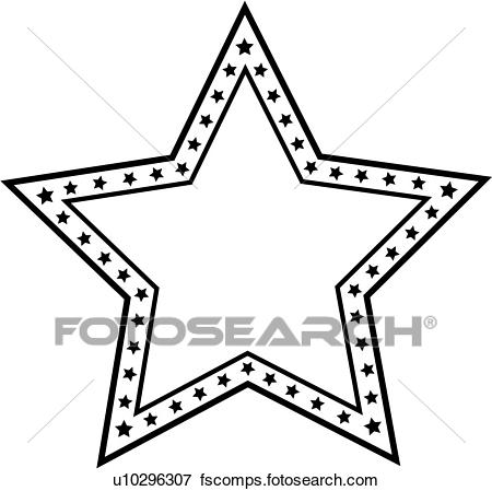 450x449 Clip Art Of , Blank, Border, Fancy, Frame, Sign, Star, U10296307