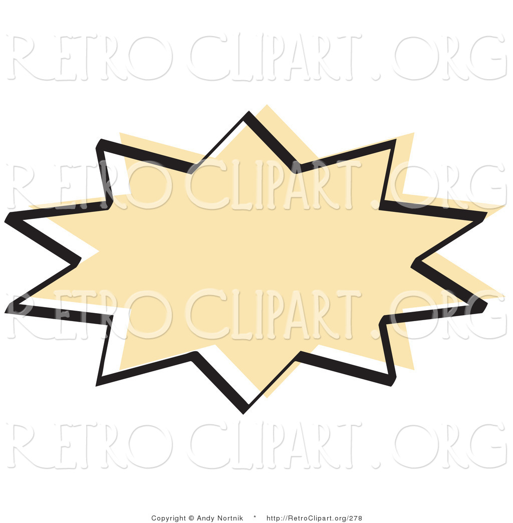 1024x1044 Retro Clipart Of A Tan Starburst With A Black Outline On White By