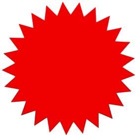 276x276 Star Burst Solid Red