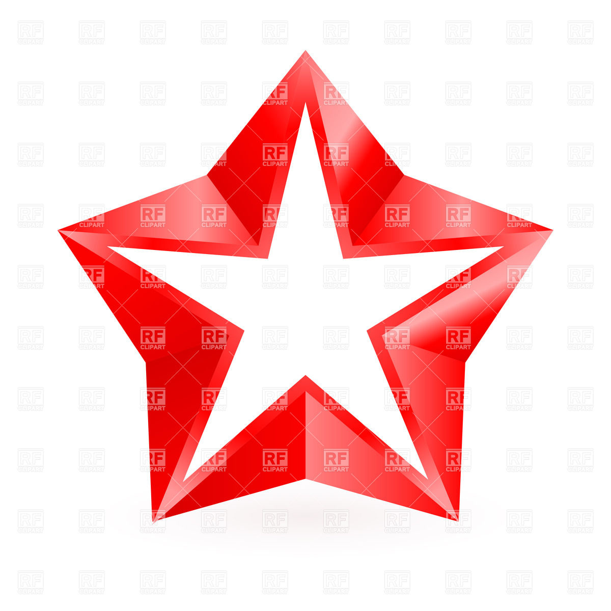 1200x1200 Shiny Red Star On White Background Royalty Free Vector Clip Art