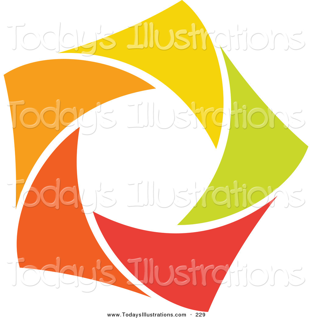 1024x1044 Clipart Of An Abstract Orange, Green, Red And Yellow Star Logo