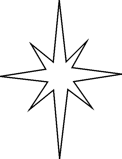 400x522 Christmas Star Outline Clipart