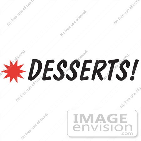 450x450 Royalty Free Cartoon Clip Art Of A Desserts Sign With A Star Burst