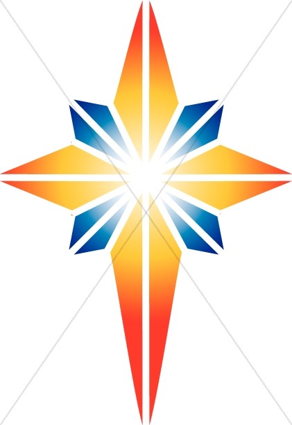 421x612 Red And Blue Star Of Bethlehem Epiphany Clipart