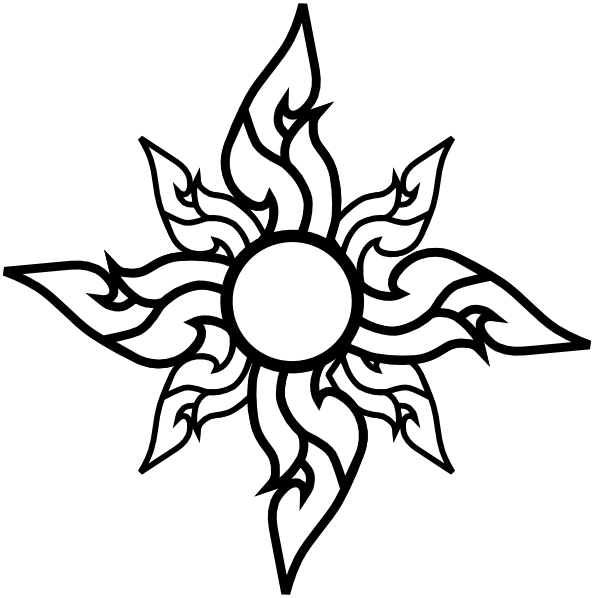 594x598 Flower Star Outline Clip Art