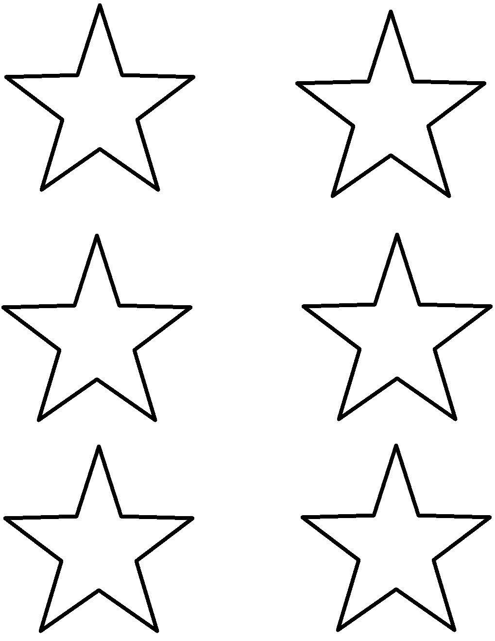 1019x1319 Star Outline Printable