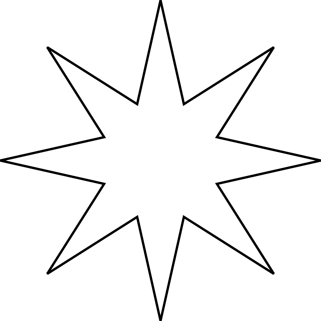 1024x1024 Eight Point Star Clip Art