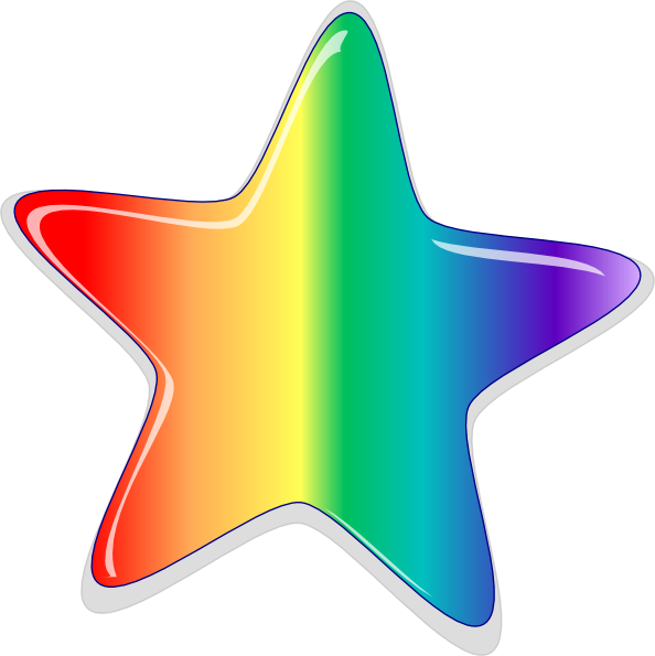 594x595 Rainbow Star Clipart