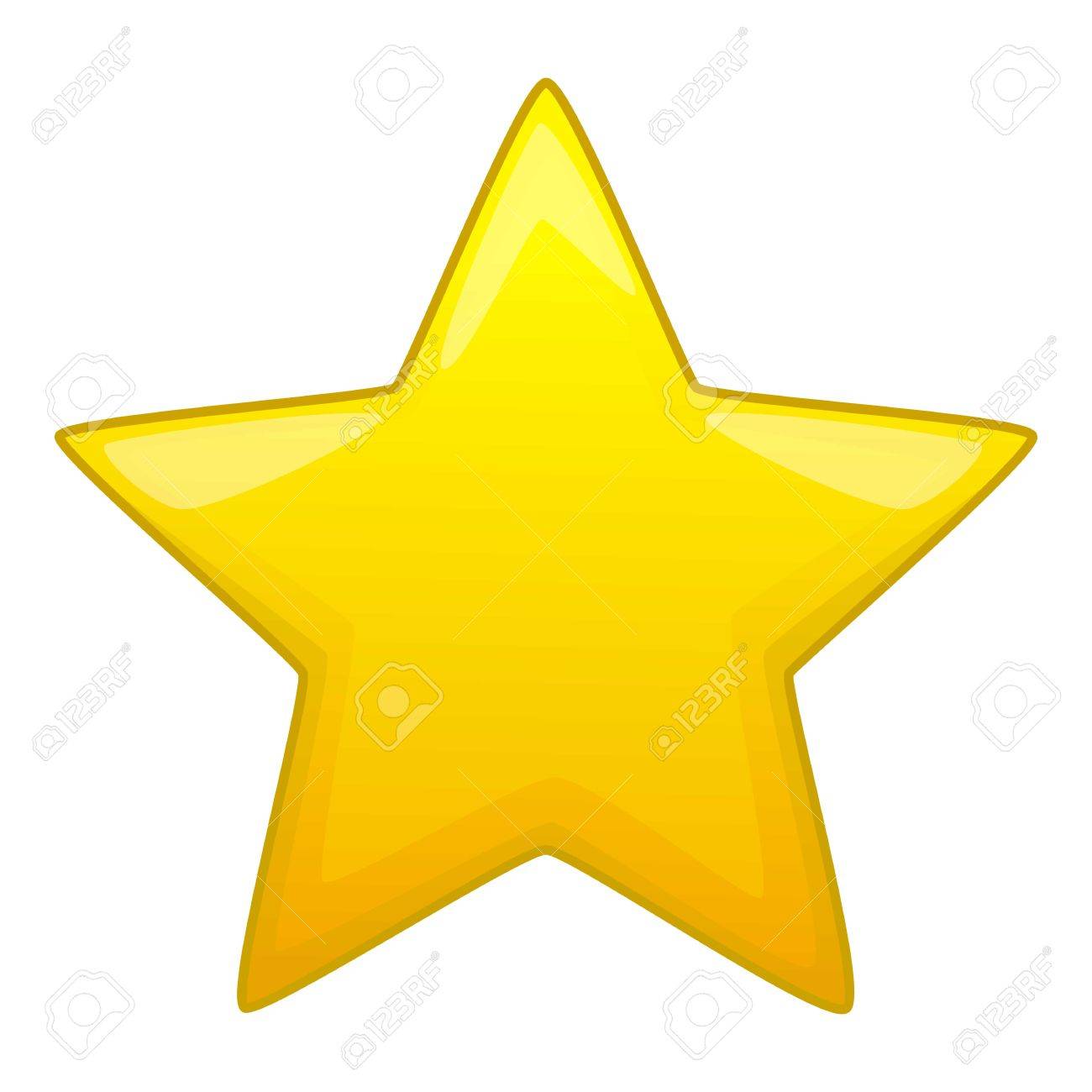1300x1300 Five Pointed Yellow Star Icon. Cartoon Illustration Of Five