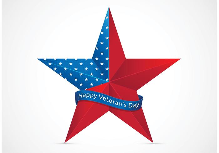 700x490 Free Happy Veterans Day With Usa Star Vector