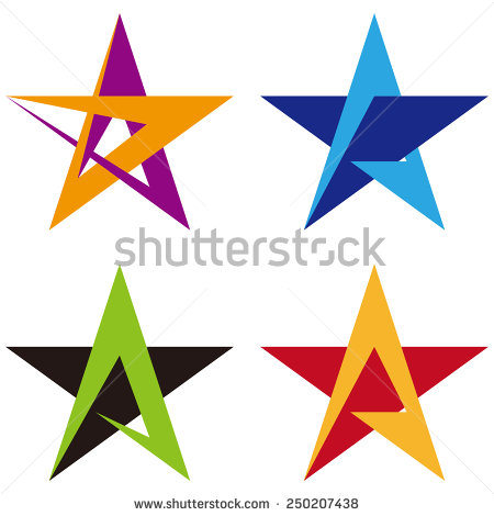 450x470 Star Vector Design Logo Template. A Letters Icon Set.