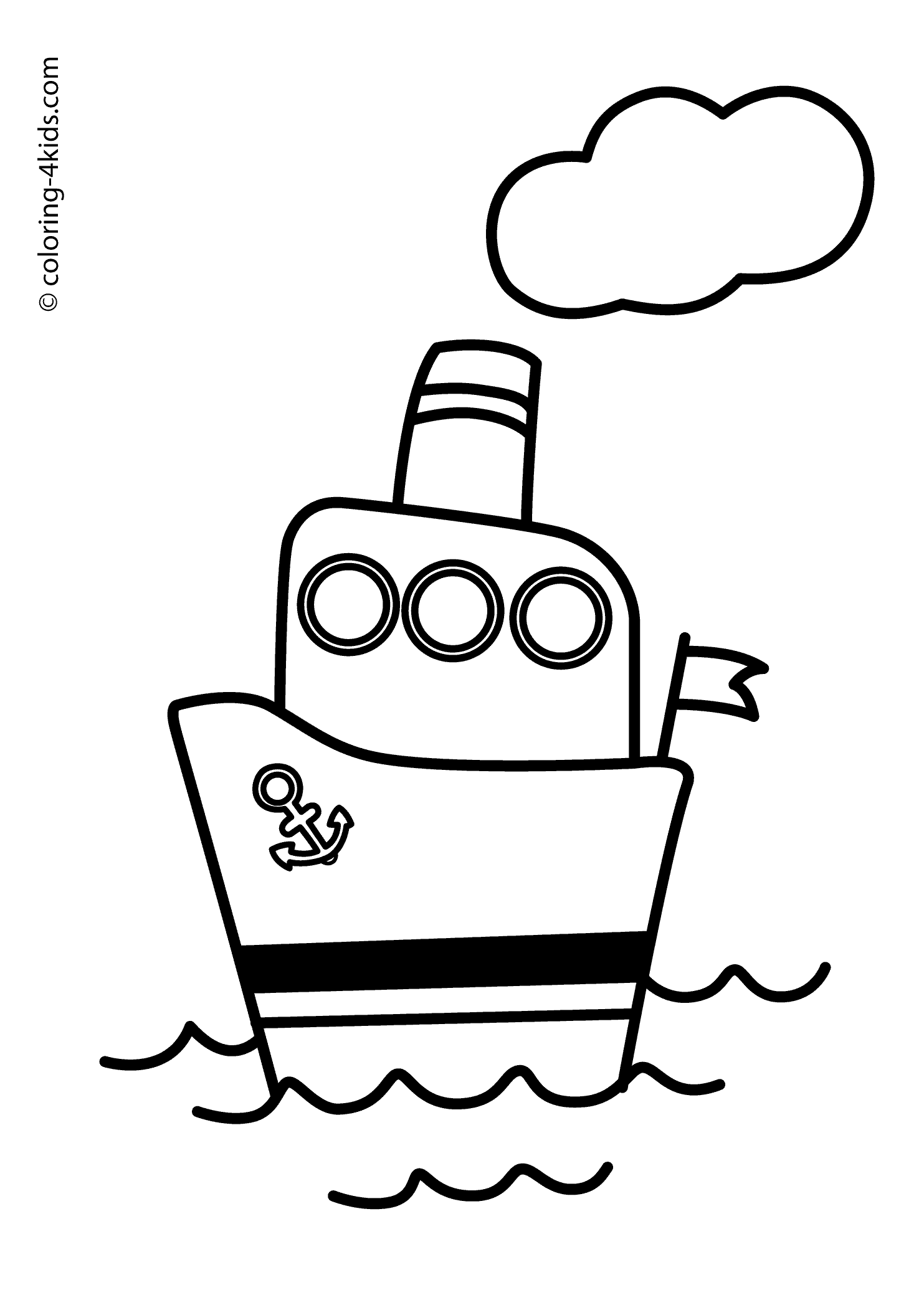 1483x2079 Steamship, Steamboat Coloring Pages For Kids (Transportation, Boat