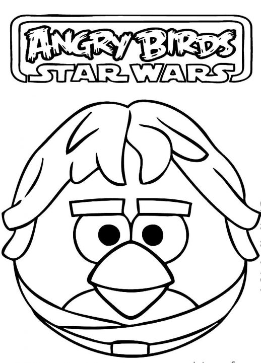 518x721 Red Skywalker And Princess Lela In Angry Birds Star Wars Coloring