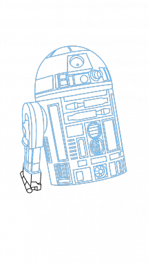 215x382 How To Draw R2 D2, Star Wars, Movie, Easy Step By Step Drawing