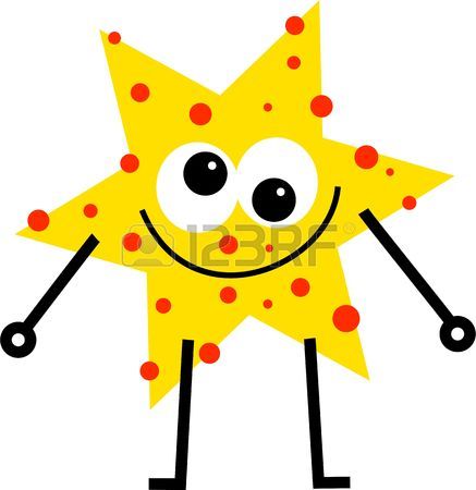 437x450 Funny Cartoon Star Man With Spotty Face Stock Photo, Picture