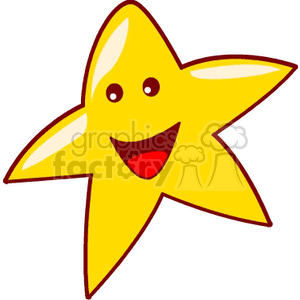 300x300 Royalty Free Yellow Star With Face 151007 Vector Clip Art Image
