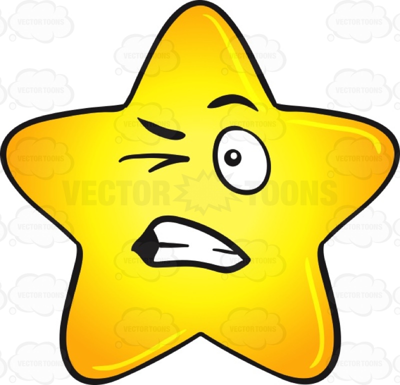 800x770 Single Gold Star With Harassed Look On Face Emoji Cartoon Clipart