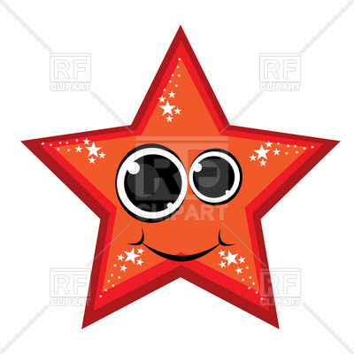 400x400 Cartoon Smiling Red Star With Face Royalty Free Vector Clip Art