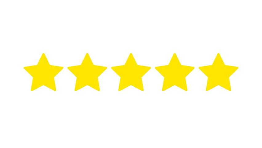 852x480 Cartoon Five Star Rating Version 2. Motion Graphics. Transparent