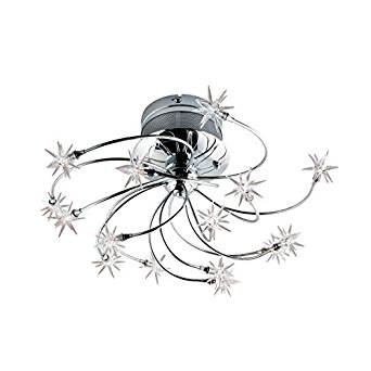 342x342 Eurofase 12898 015 Starburst 15 Light Flushmount, Chromecrystal