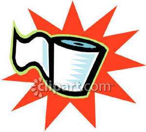 300x271 Roll Of Toilet Paper With An Orange Starburst Pattern Behind