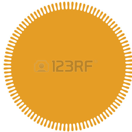 450x450 Vector Starburst, Sunburst Badge. Yellow Color. Simple Flat Style