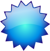 167x168 Glossy Button Blank Blue Starburst