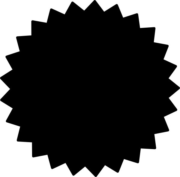 600x589 Black And White Starburst Clipart