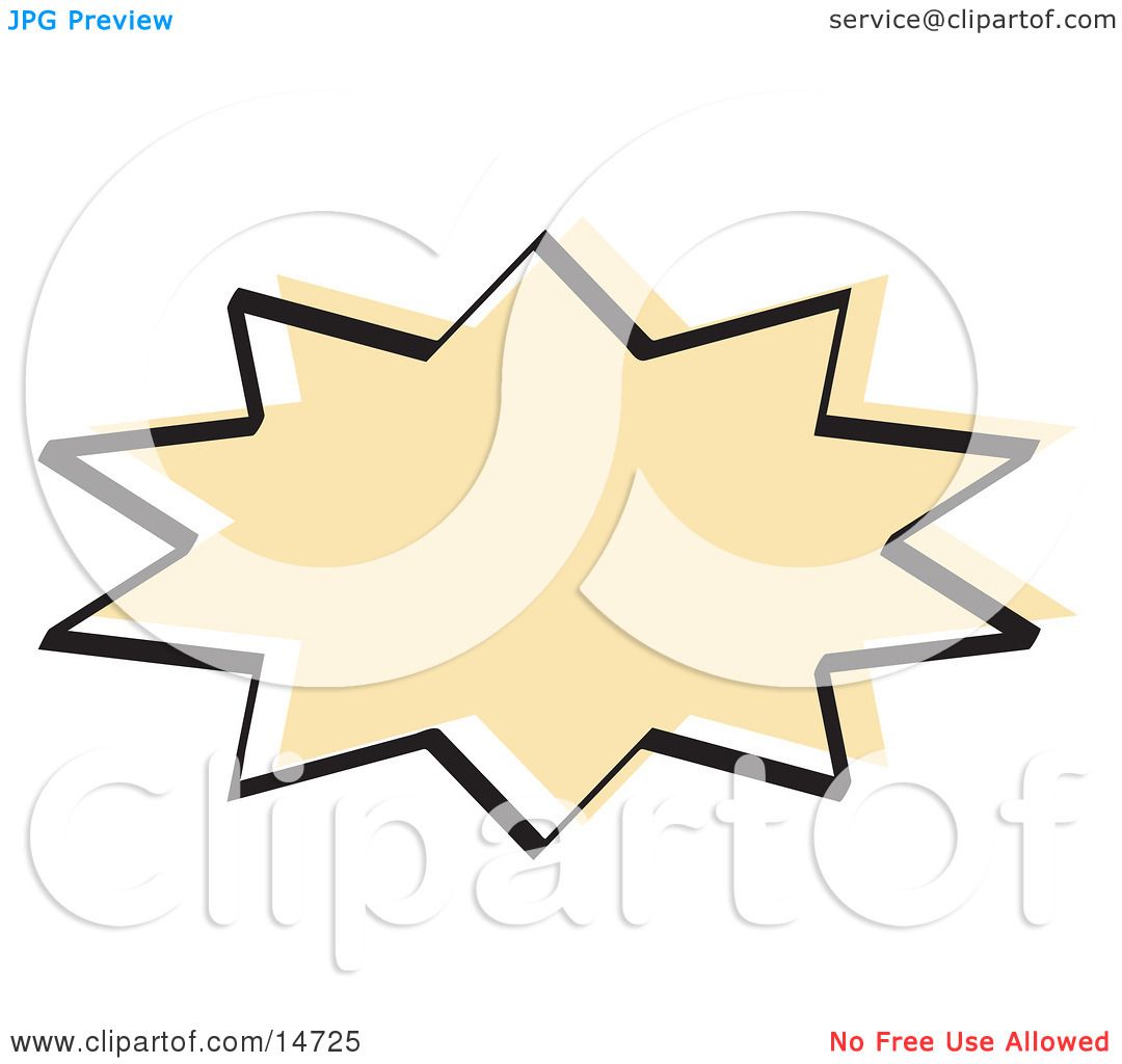1080x1024 Tan Starburst With A Black Outline Clipart Illustration By Andy