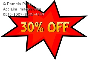 300x206 Art Image Of A Price Cut Of 10% Off In A Starburst Shape