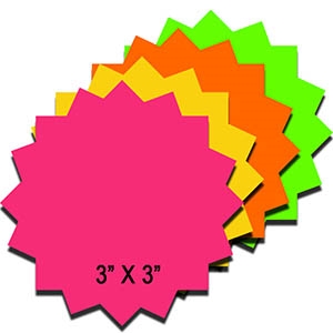 300x300 R001090 Rnb 3 Fluorescent Die Cut Starburst Rainbow Pack