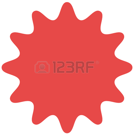 450x450 Vector Starburst, Sunburst Badge. Yellow Color. Simple Flat Style