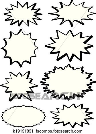 335x470 Clipart Of Assorted Star Bursts K19131831