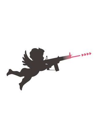 320x453 Cupid Shooting Hearts From Gun Clip Art