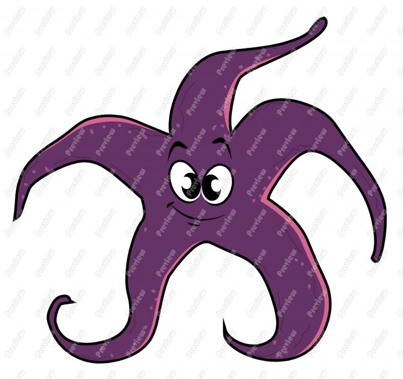 800x752 Starfish Character Clip Art