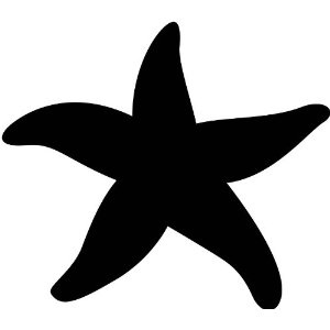 300x300 Black Clipart Starfish