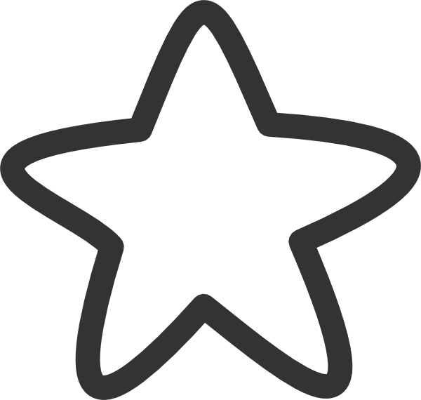 600x570 Black And White Star Clip Art