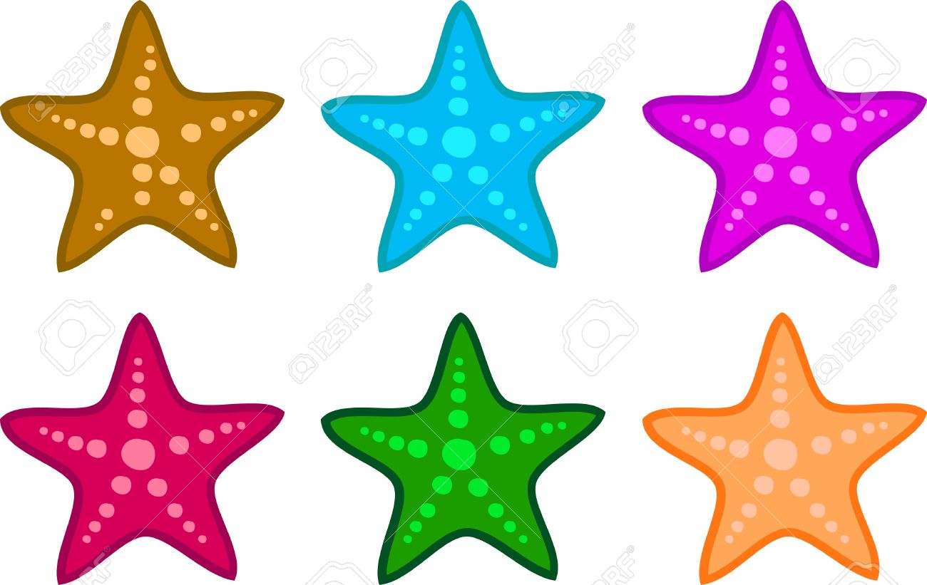 1300x821 Colouful Clipart Starfish