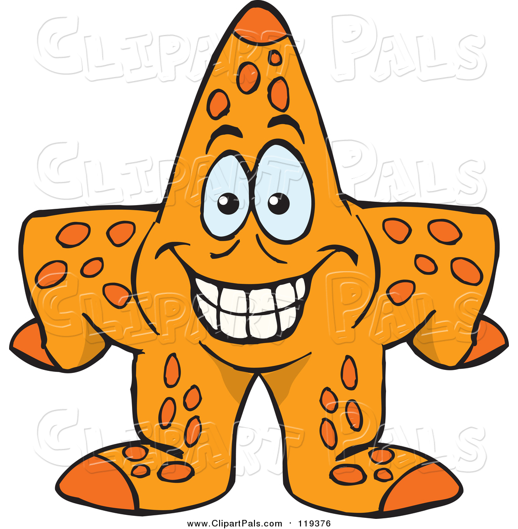 1024x1044 Clipart Of A Happy Orange Starfish By Dennis Holmes Designs
