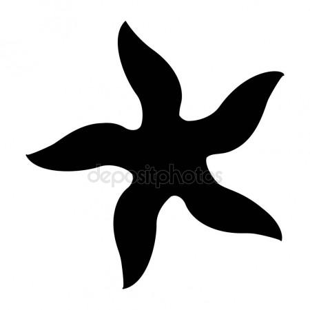 450x450 Silhouettes Of Starfish Isolated Black And White Vector Illustra