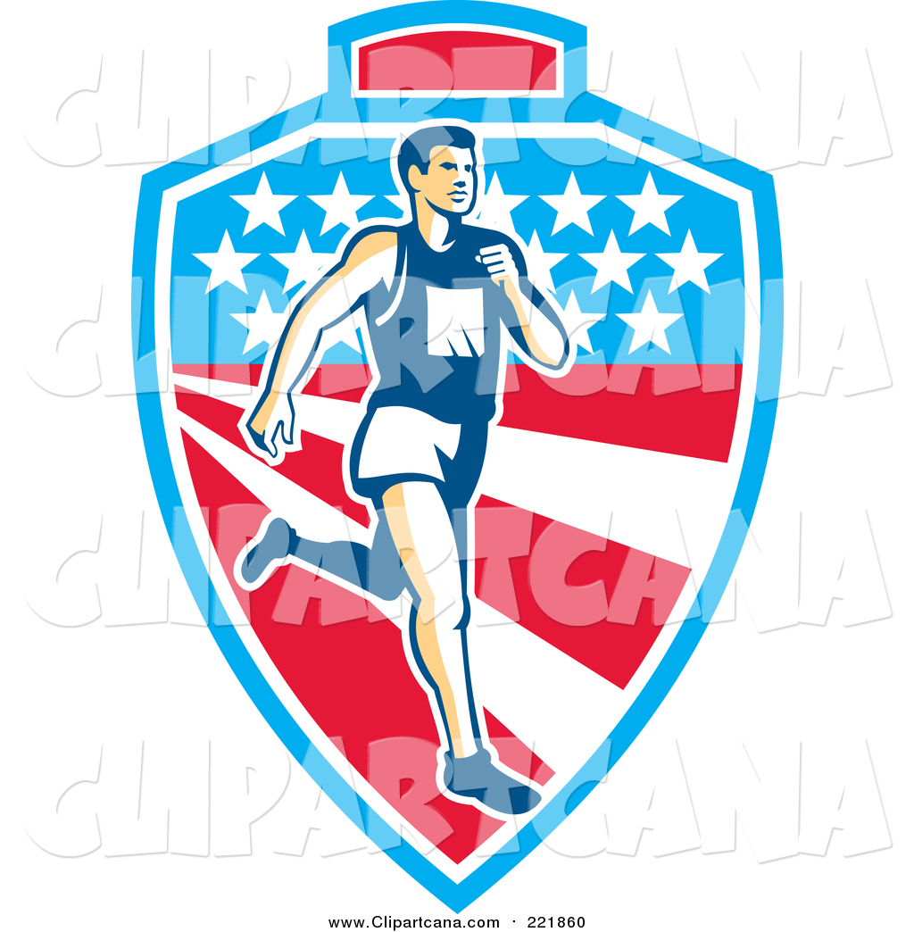 1024x1044 Clip Art Of A Retro White Male Marathon Runner Over A Mountain