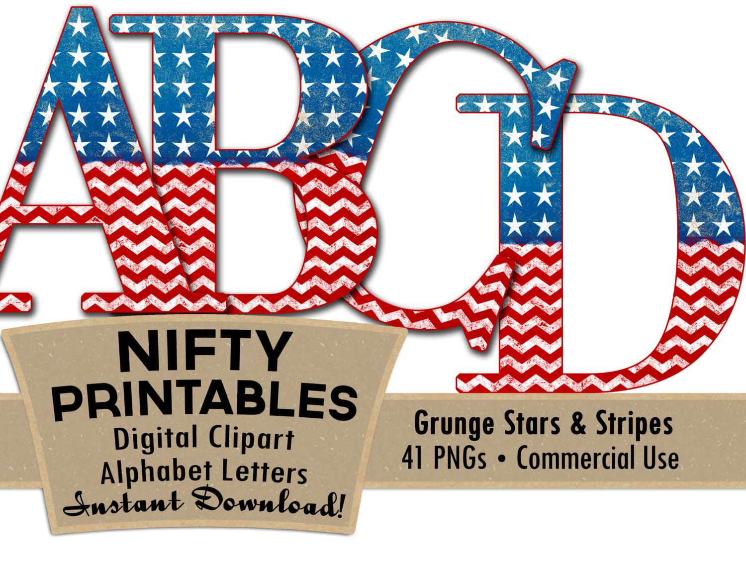 1500x1150 American Flag Alphabet Letters Shabby Red White Blue Alpha