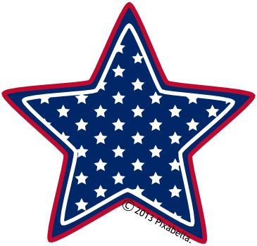 365x350 Striped Stars Clipart