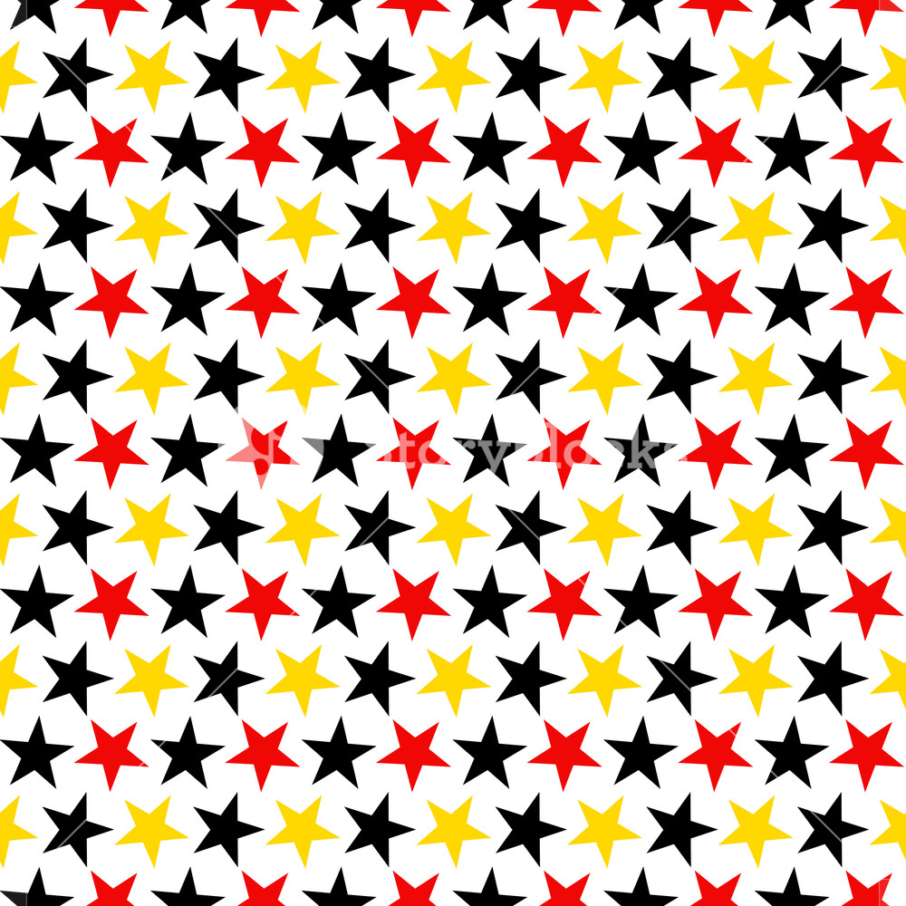 1000x1000 Mickey Mouse Pattern Of Red, Black, And Yellow Stars On A White