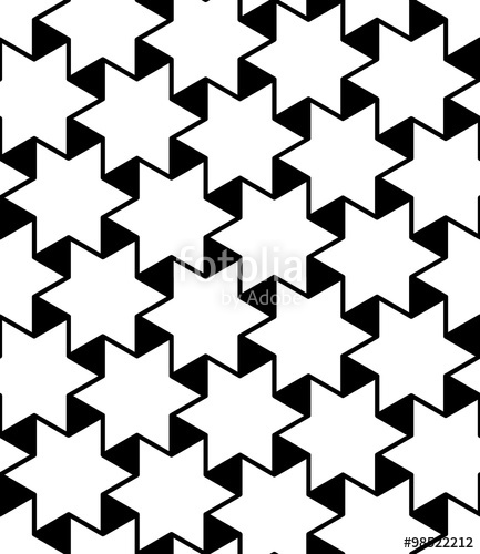 433x500 Vector Modern Seamless Geometry Pattern Stars, Black And White