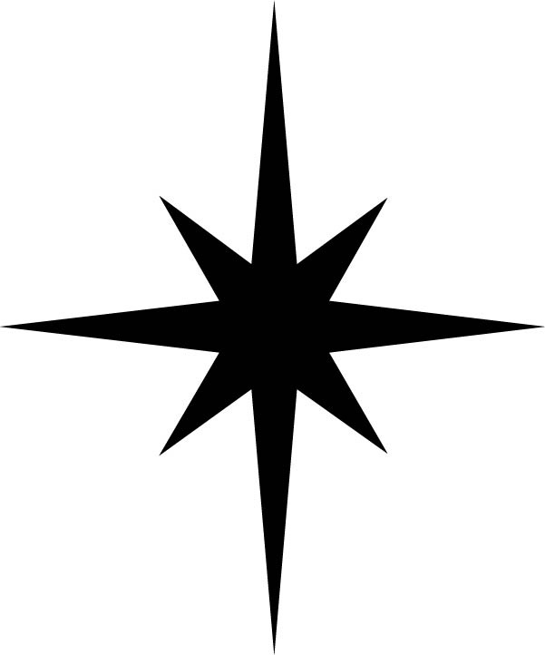 601x722 Christmas Star Black And White Clipart